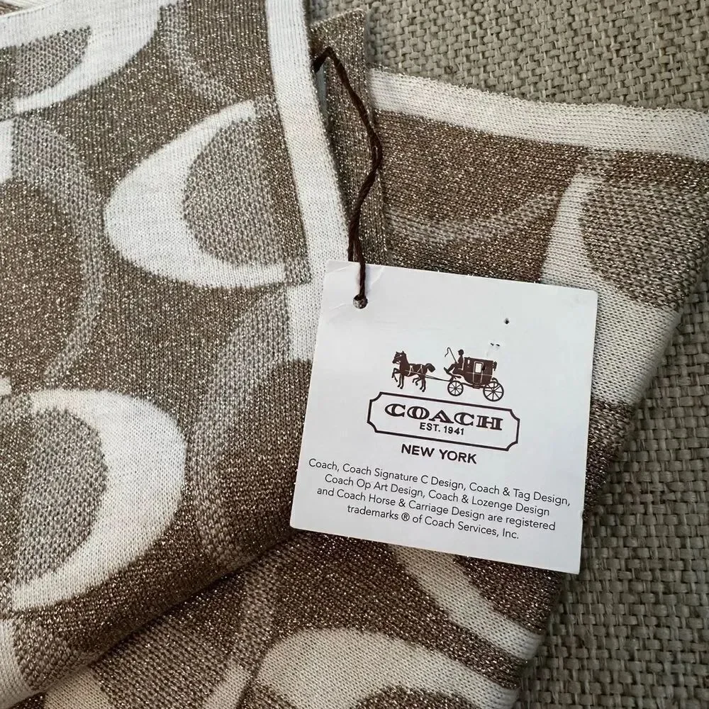 NWT Original Coach Signature CC Women's Reversible Scarf